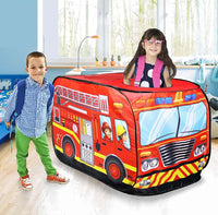 Fire Truck Kids Tent Play House with 100 Balls