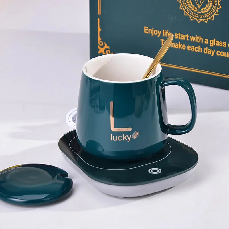 Ceramic Mug Set With Rechargeable Hot Plate