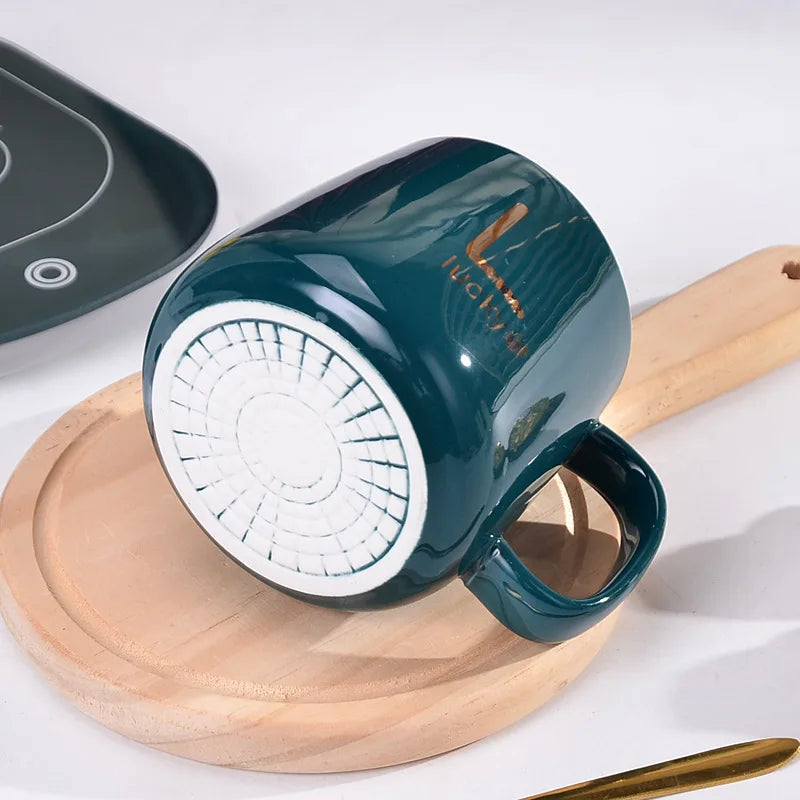 Ceramic Mug Set With Rechargeable Hot Plate