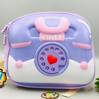 Vintage Telephone 3D Shell Kids Picnic Backpack