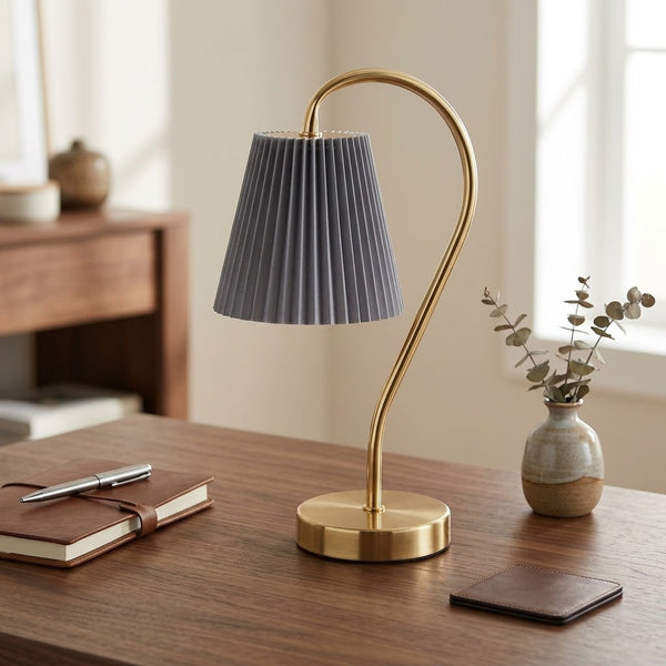 Touchable Curved Gooseneck LED Table Lamp - Gray