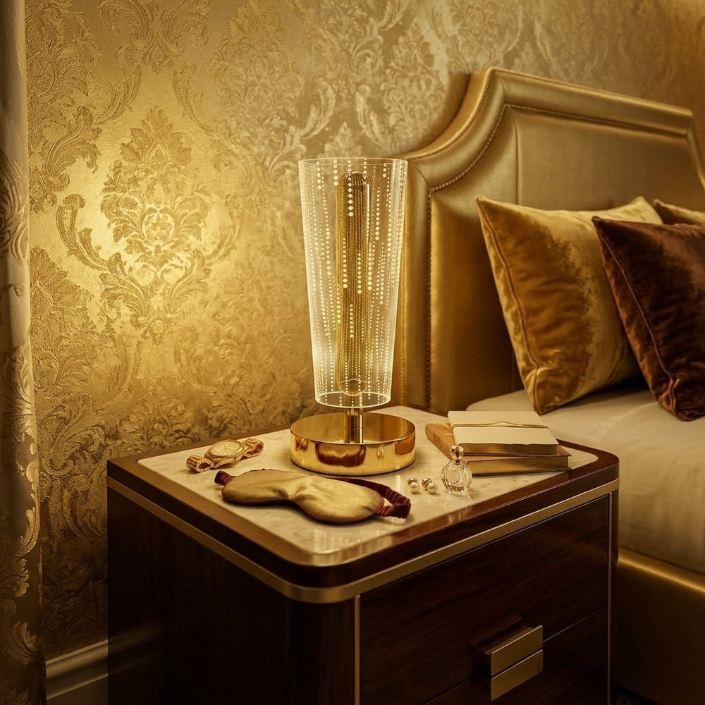 Touchable Hollywood Regency LED Table Glass Lamp