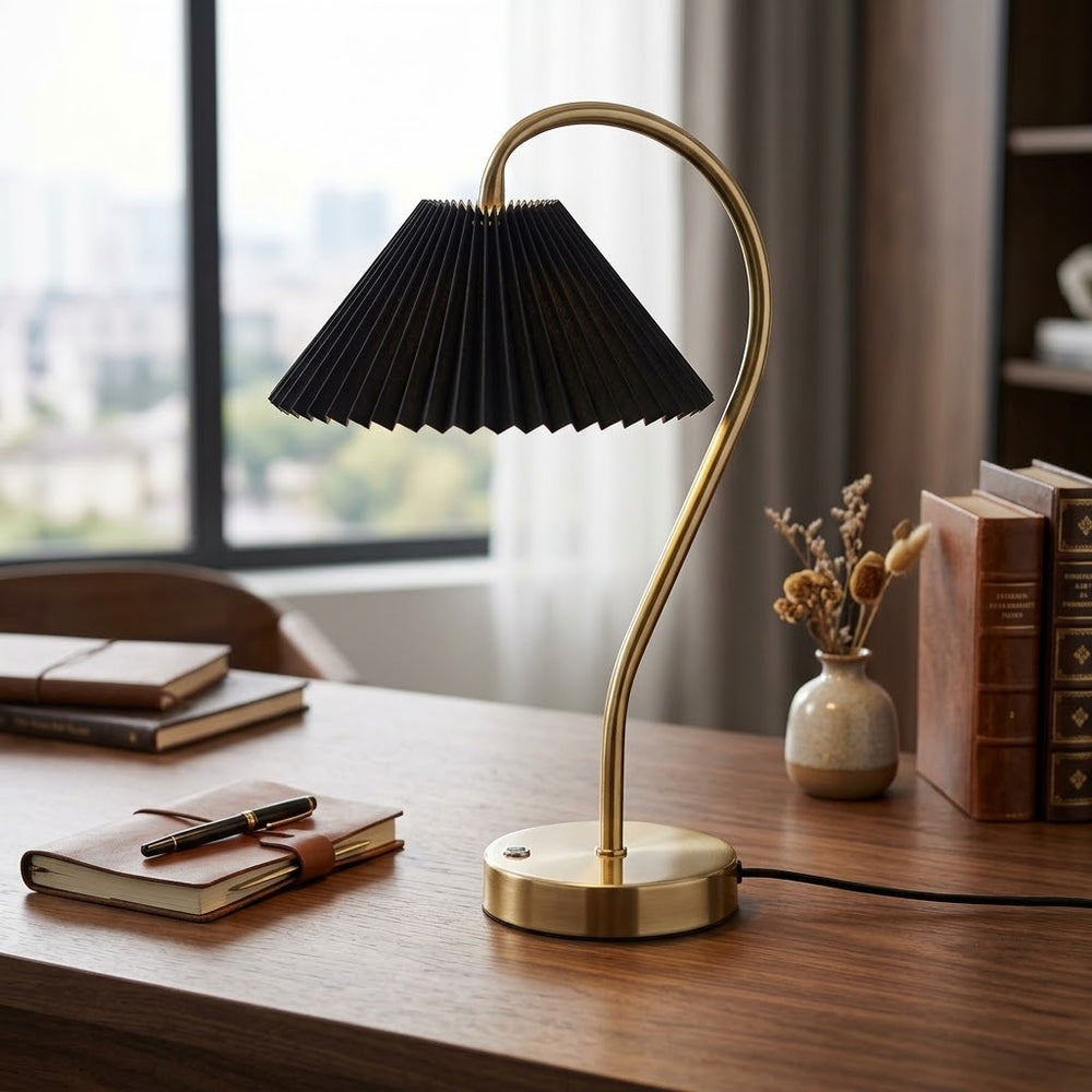 Touchable Lumina Brass LED Table Lamp - Black