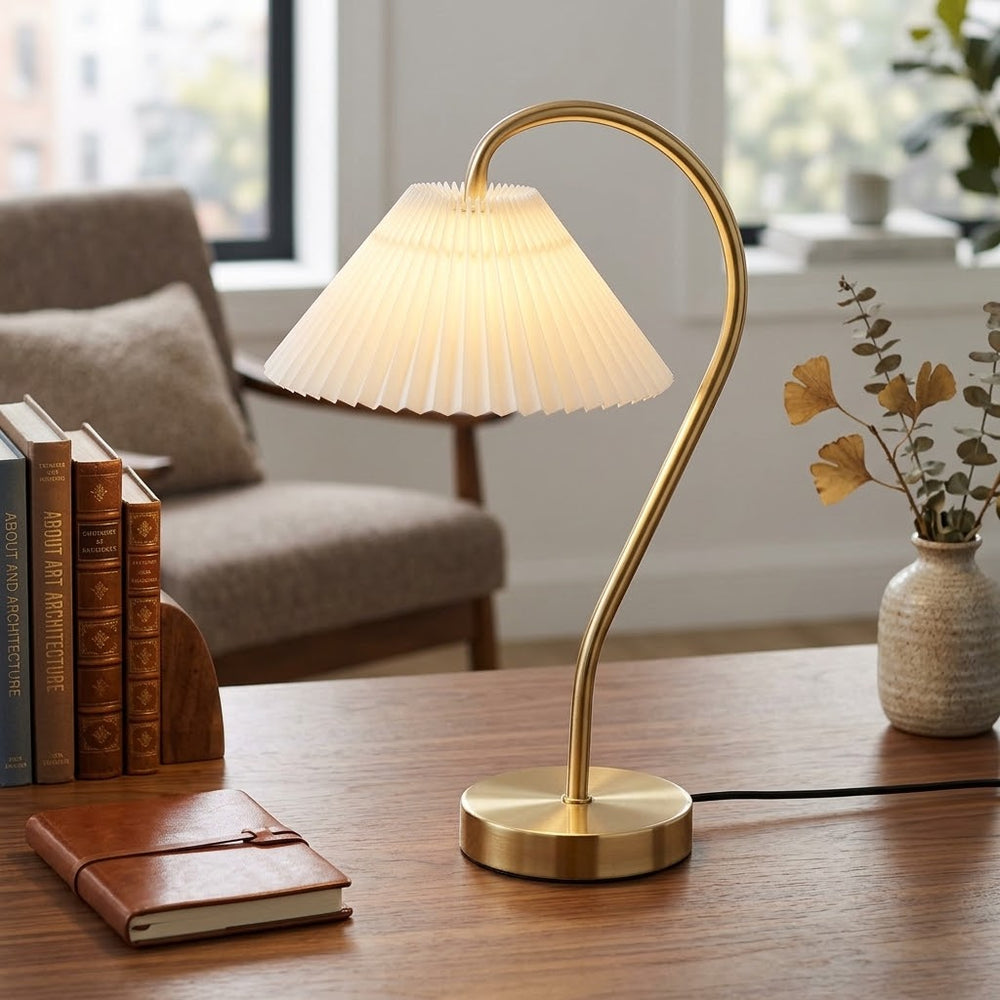 Touchable Lumina Brass LED Table Lamp - White