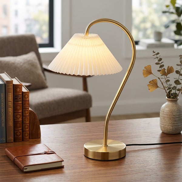 Touchable Lumina Brass LED Table Lamp - White