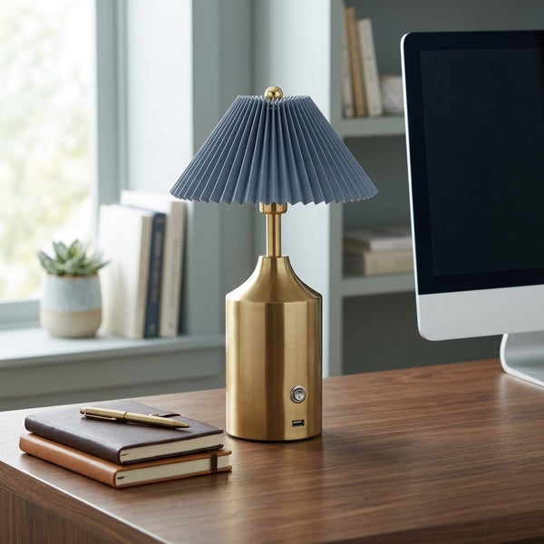 Touchable Modern LED Table Lamp With Gray Shade