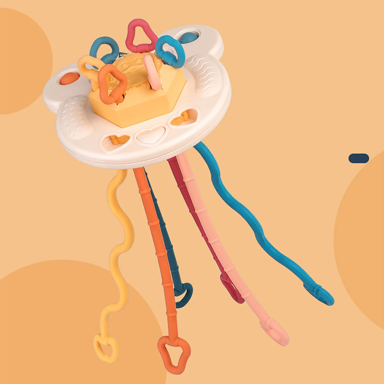 3in1 Silicon Funny Teether & Puller Toy