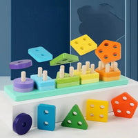 Wooden Building Blocks & 5 Sets Of Column