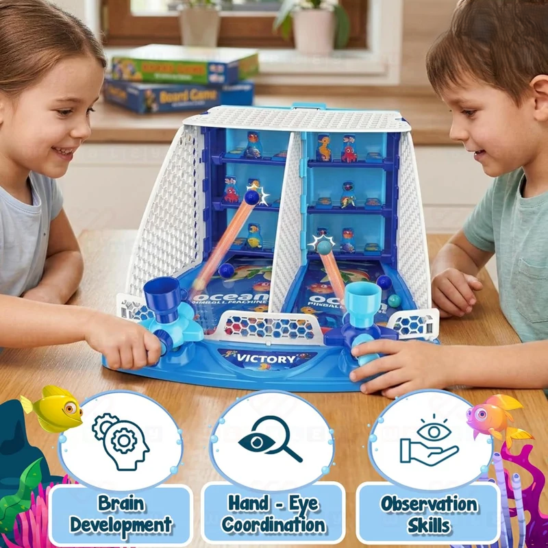 Manual Two-Players Ocean Marble Shooting Game