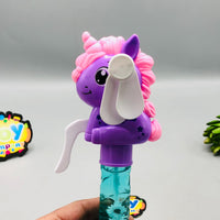 Mini Unicorn Handheld Fan & Bubble Stick - 1Pc