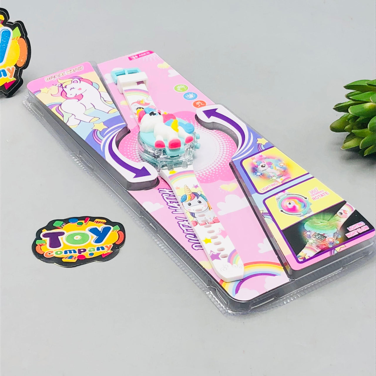 Unicorn Theme Kids Digital Watch With Lights