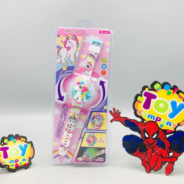 Unicorn Theme Kids Digital Watch With Lights