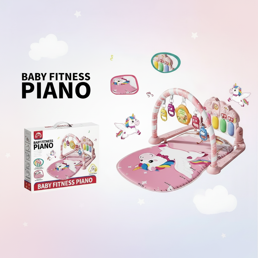 Unicorn Themed Baby Musical Piano Play Gym