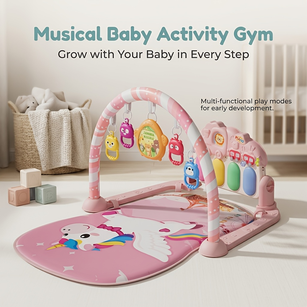 Unicorn Themed Baby Musical Piano Play Gym