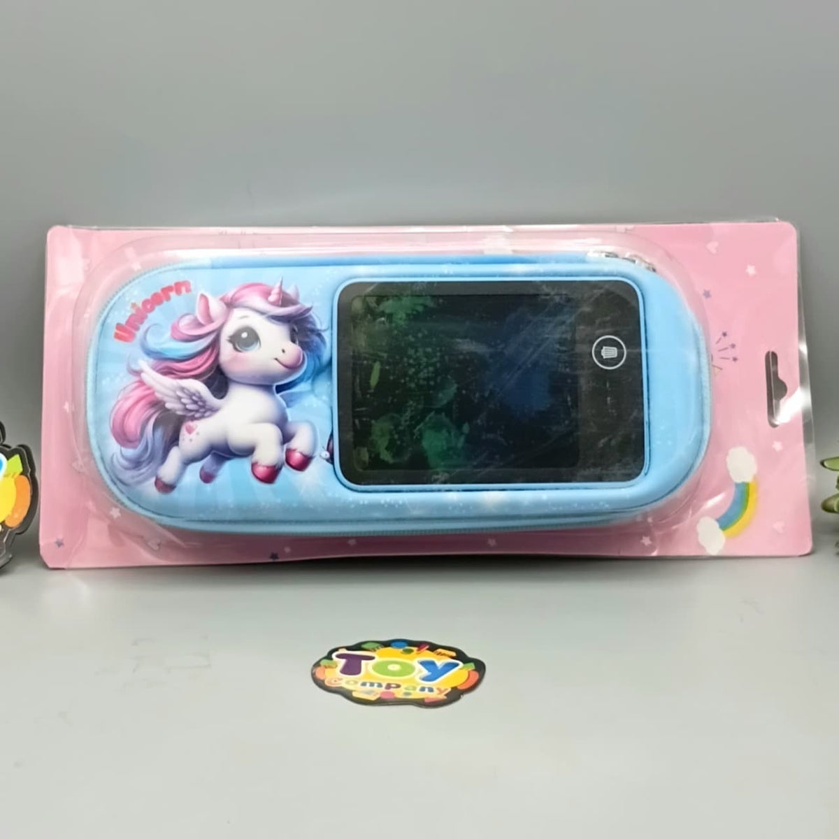 Unicorn Themed Kids Pencil Pouch With LCD Writing Tablet