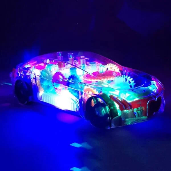 Electric Transparent Gear Car With Light & Sound