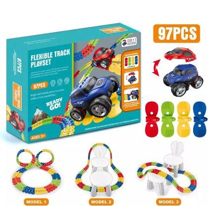 DIY Flexible Track Play Set - 97pcs