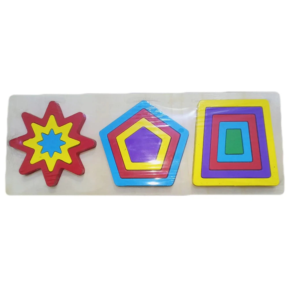 Wooden Colorful Stacking Puzzle Blocks