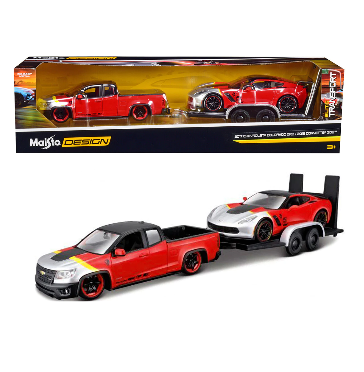 1:24 Chevy Colorado ZR2 & 2015 Corvette Z06 on Trailer