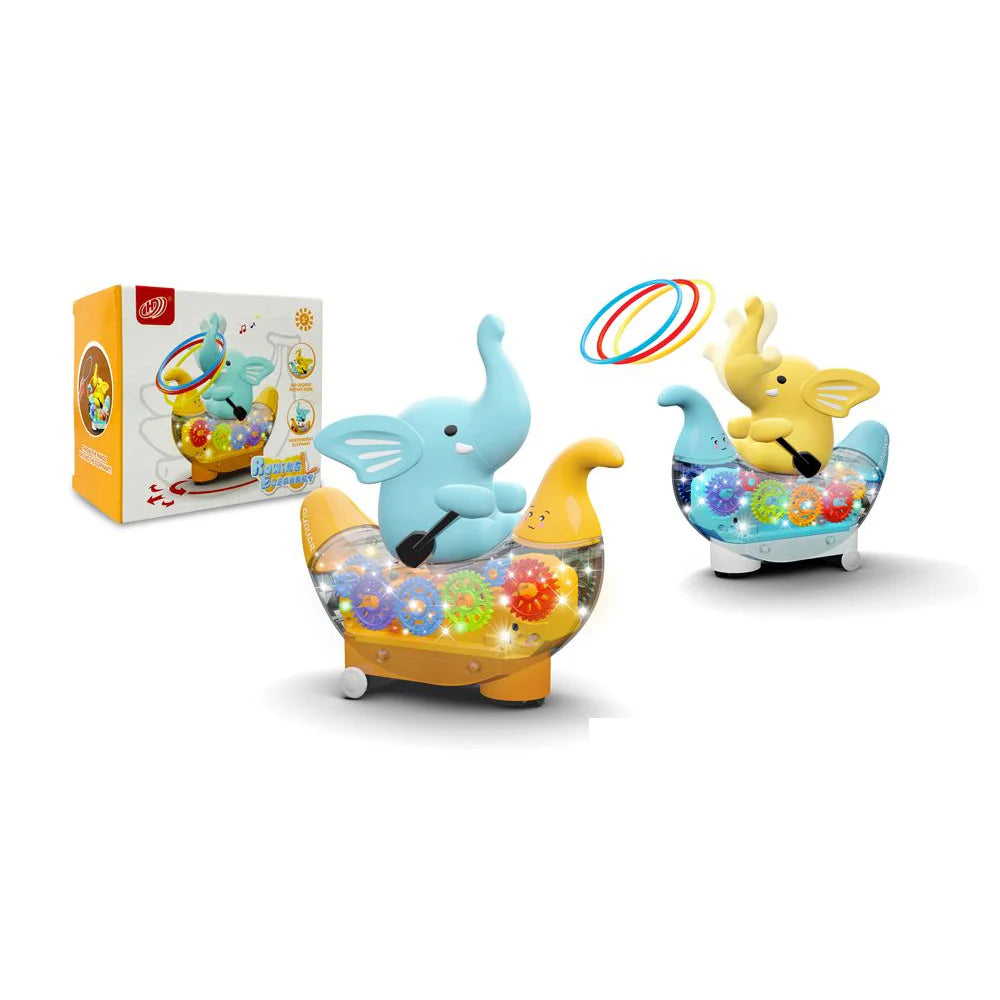 Battery Operated Rowing Elephant Gear Ship With Light & Music