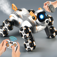 Remote & Watch Control Stunt Spray 8-Wheels Robot Dog