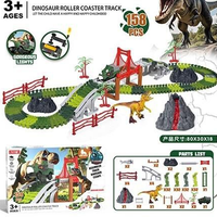158Pcs Dinosaur Roller Coaster Track Set