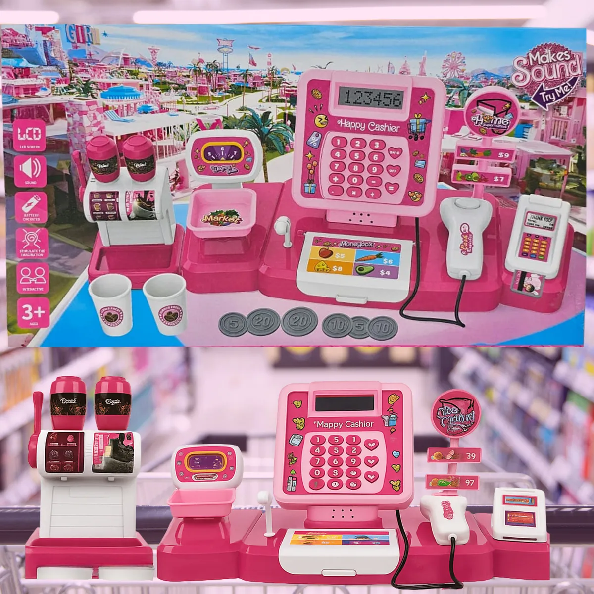 Girls Hamburger Cash Register Toy With Sound
