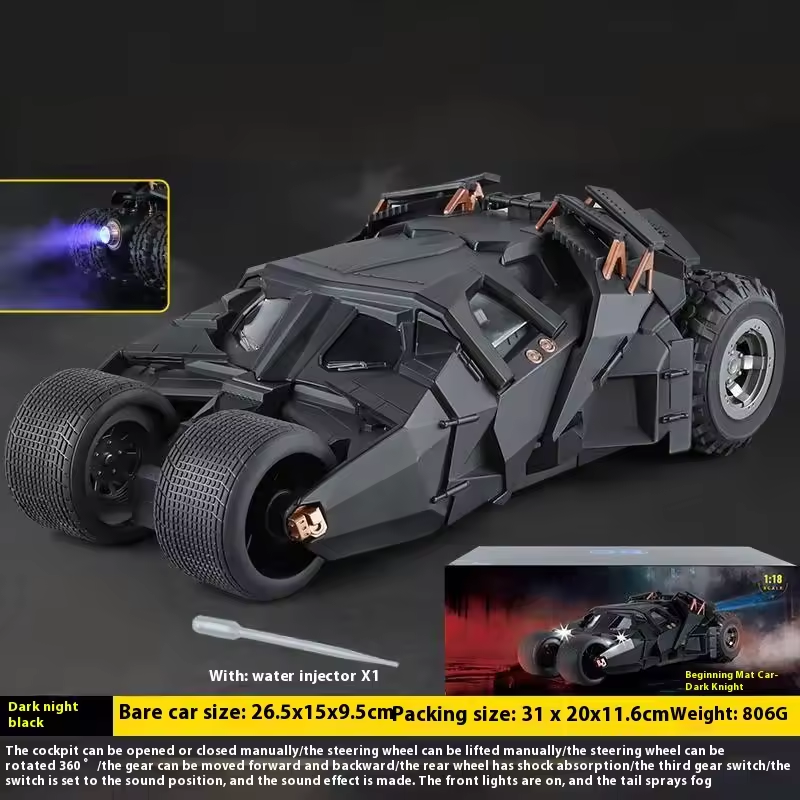 1:18 Diecast Batman Model Car With Smoke