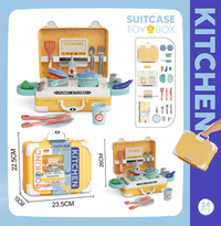 24Pcs Kids Pretend Play Kitchen Suitcase