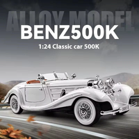 1:24 Diecast Benz 500K Classic Model With Acrylic Box - White