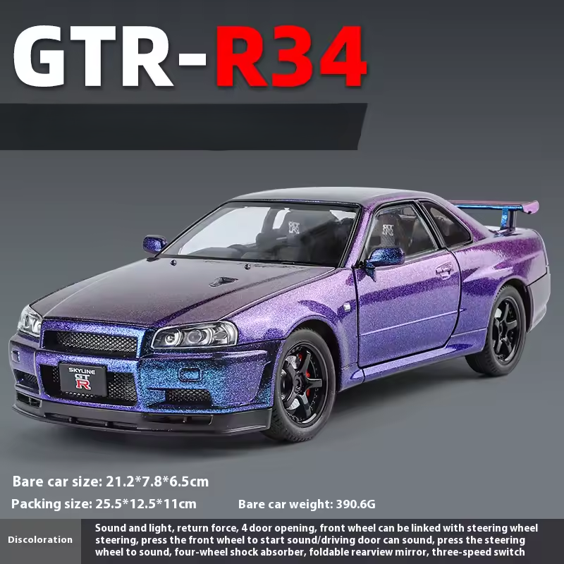 1:18 Diecast Nissan Skyline GTR R34 Model Car