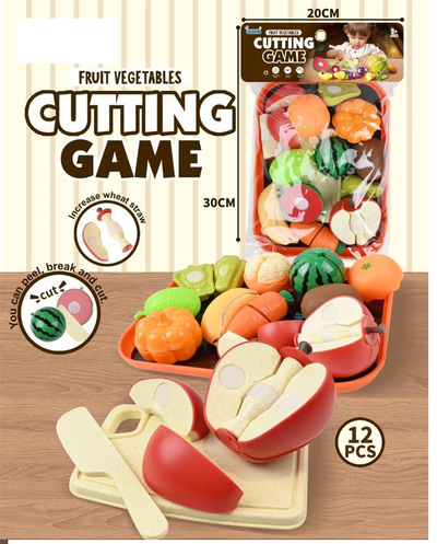 12Pcs Pretend Play Vegetable & Fruit Cutting Set