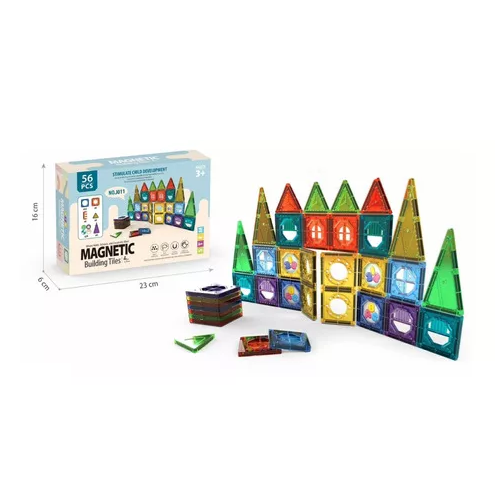 56Pcs Creative Magnetic Building Tiles Block