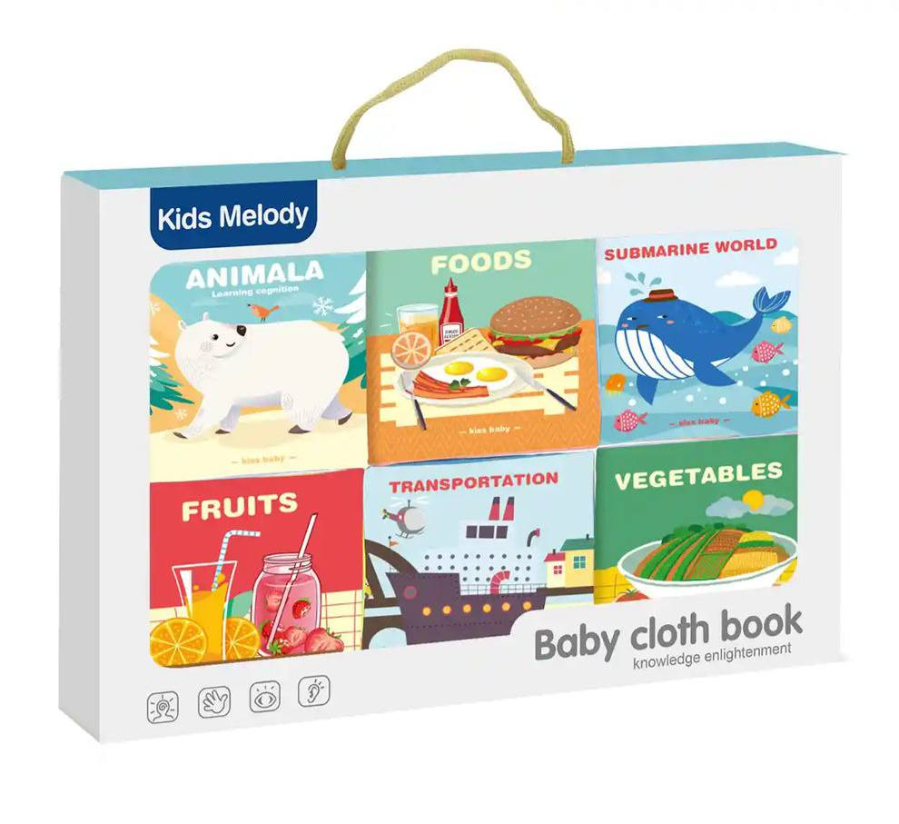 Premium Montessori Educational Cloth Book - 6Pcs