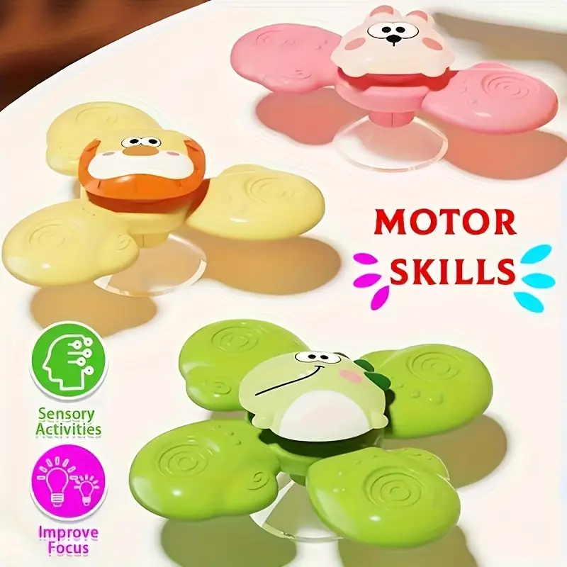 3Pcs Cute Animal Themed Baby Spinning Rattles