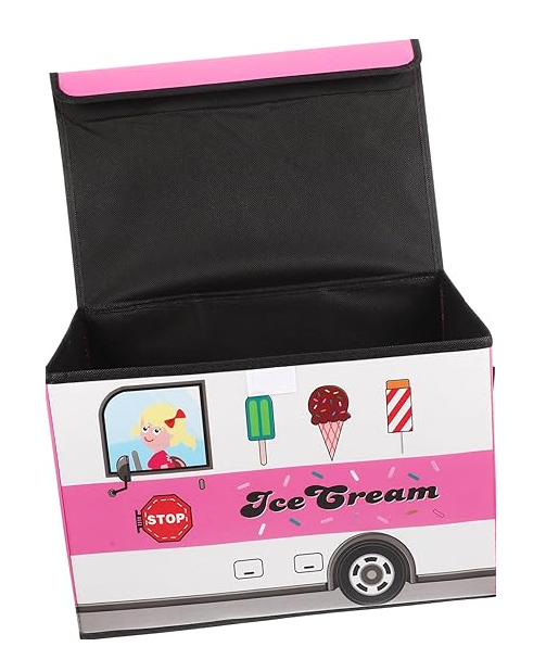 Kids Foldable Storage Box - Ice Cream Car Pink