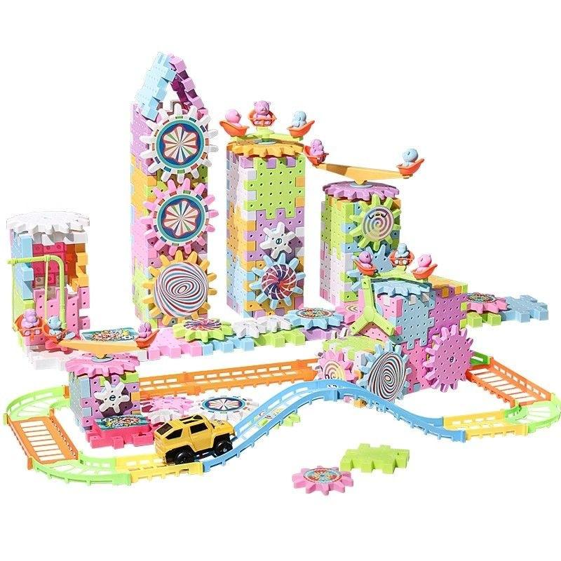 135Pcs Electric Gear Building Blocks Track Set