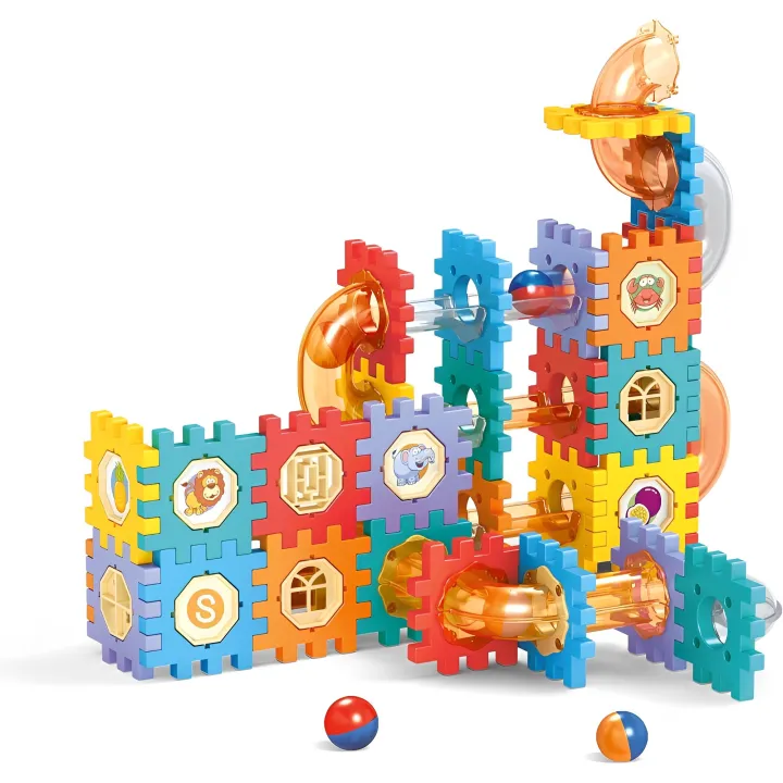 182Pcs DIY Marble Run Gear Building Block Set