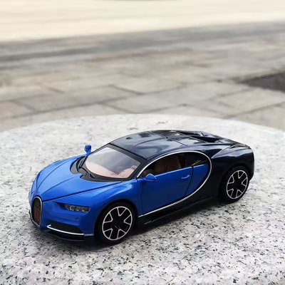 1:32 Diecast Bugatti Chiron Model With Acrylic Box - Blue