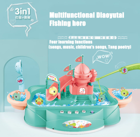 3 in 1 Duck Slide & Fishing Hero Game
