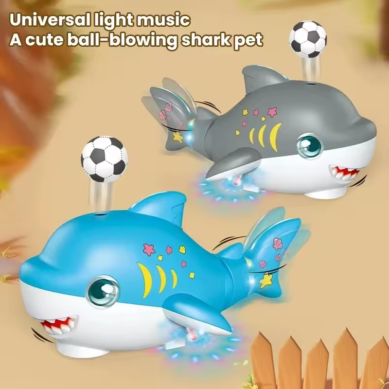 Electric Musical Ball Blowing Shark With Lights