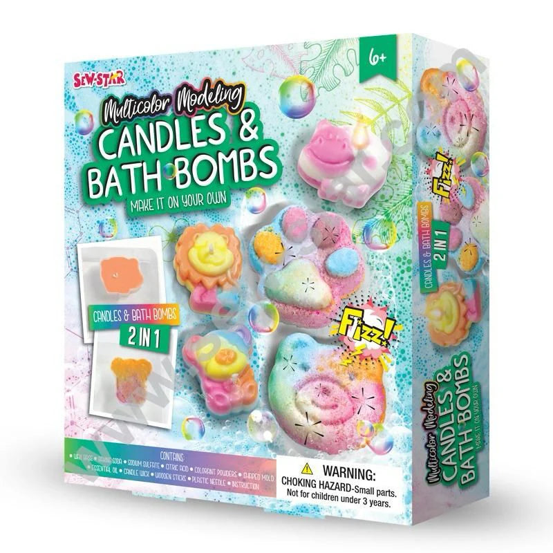 DIY 2in1 Multicolor Modelling Candles & Bath Bombs Kit