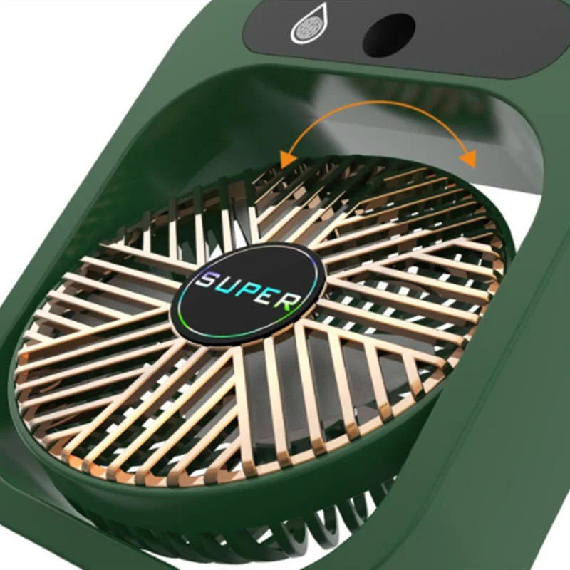 Rechargeable Touch Ice Fog Spray Desktop Fan