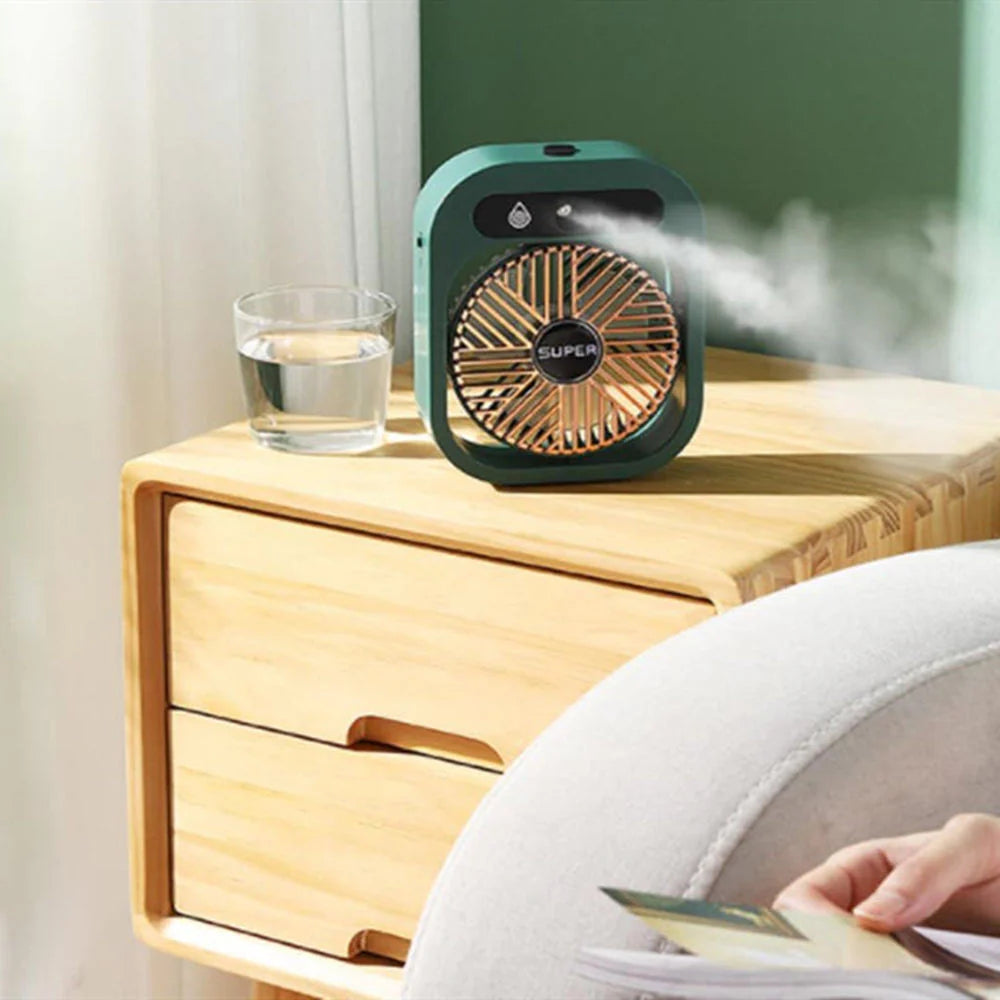 Rechargeable Touch Ice Fog Spray Desktop Fan