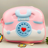 Vintage Telephone 3D Shell Kids Picnic Backpack