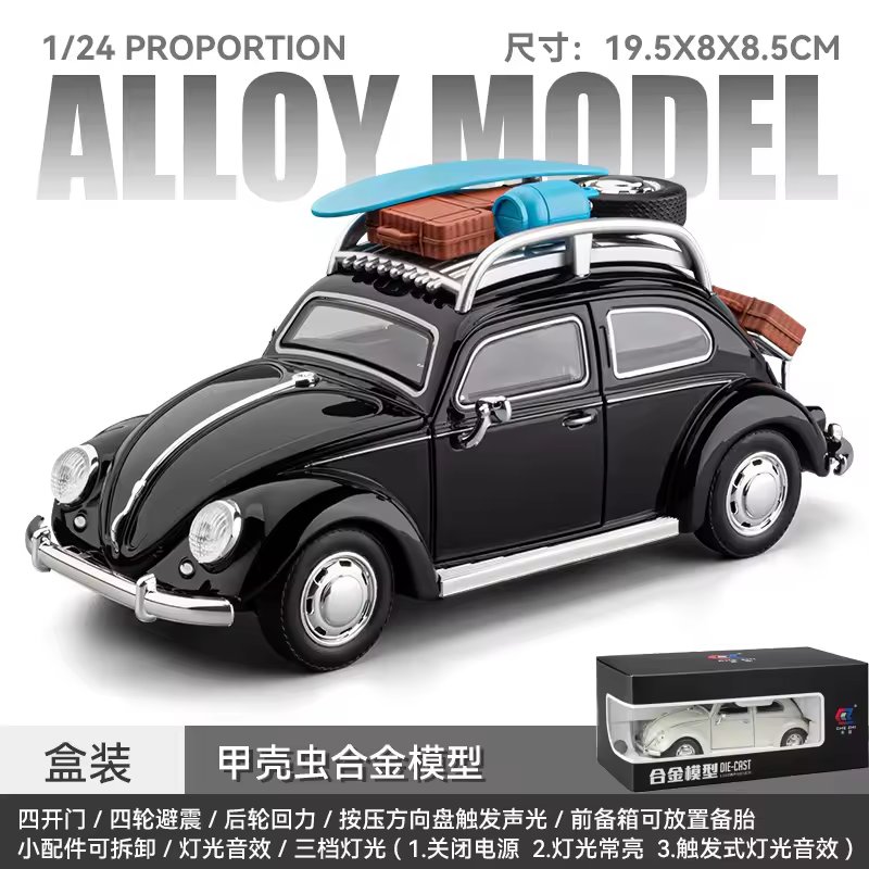 1:24 Diecast Volkswagen Beetle Camping Model Car