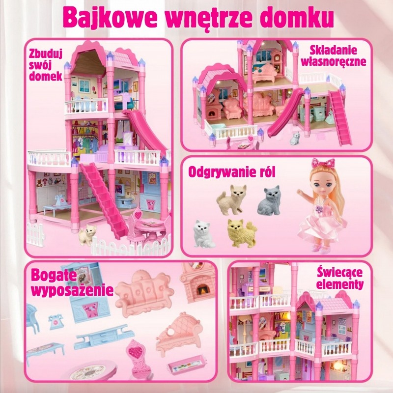 258Pcs DIY Villa Garden Dollhouse