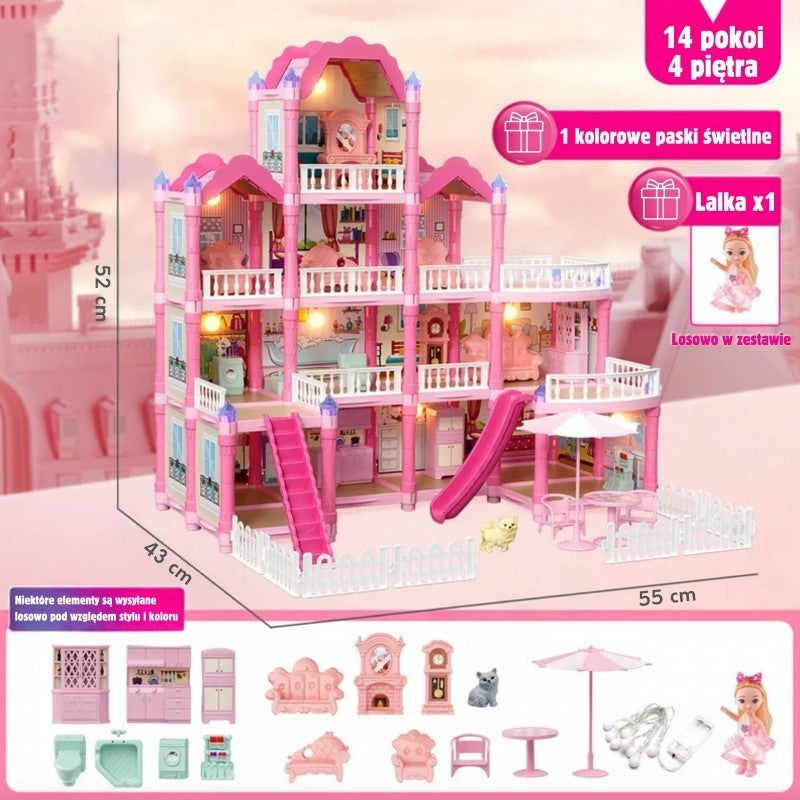 258Pcs DIY Villa Garden Dollhouse