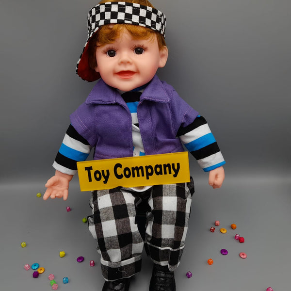 Stuffed Boy Doll With Check Dress