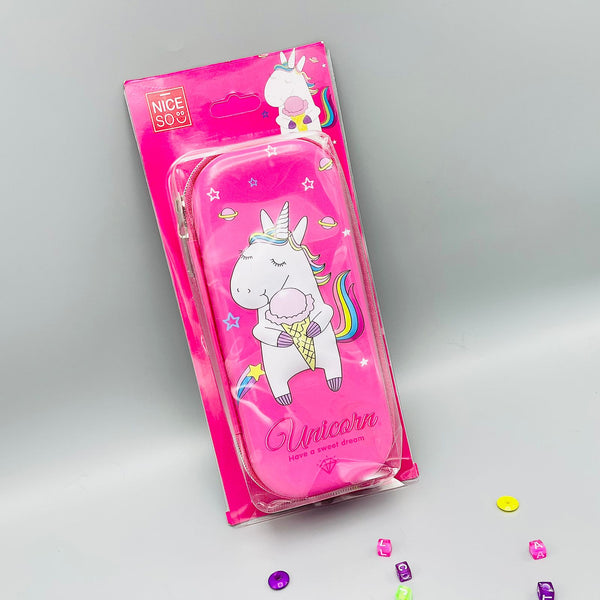 Stylish Unicorn Geometry Box With Zip